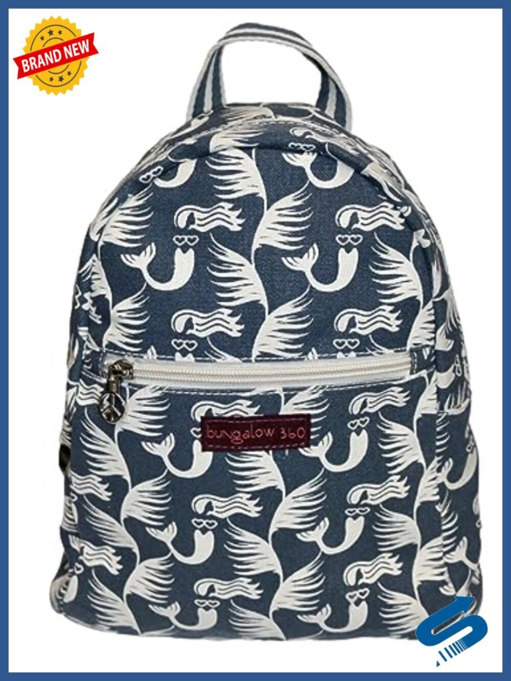 Vegan Cotton Canvas Mini Backpack Daypack Adjustable Straps